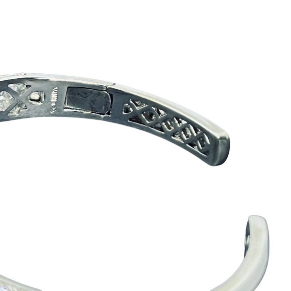 Smithsonian Bismarck Silver Tone, Sapphire And Clear Crystal Cuff Bracelet (5927 - Picture 6 of 8